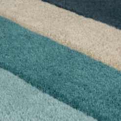 Abstrakt Teppich - Stracto Collage Petrol Blau