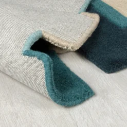 Abstrakt Teppich - Stracto Collage Petrol Blau