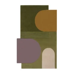 Abstrakt Teppich - Stracto Lozenge Grün Bunt