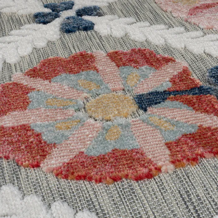 Balkon Teppich - Plazo Flora Grau - 80x230cm