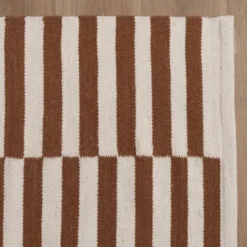 Baumwollteppich - Dazzle Blocks Braun Weiß