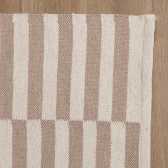 Baumwollteppich - Dazzle Blocks Beige Weiß