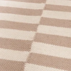 Baumwollteppich - Dazzle Blocks Beige Weiß