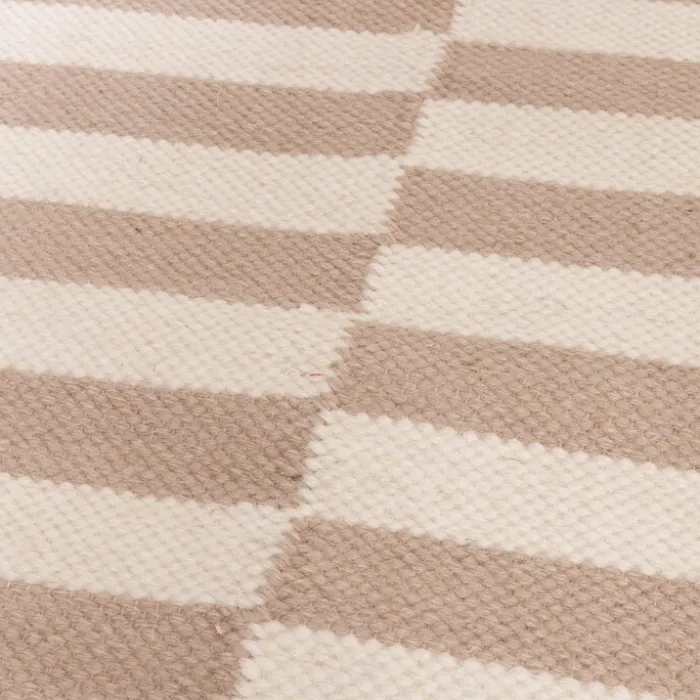 Baumwollteppich - Dazzle Blocks Beige Weiß