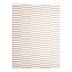 Baumwollteppich - Dazzle Blocks Beige Weiß