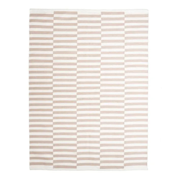 Baumwollteppich - Dazzle Blocks Beige Weiß