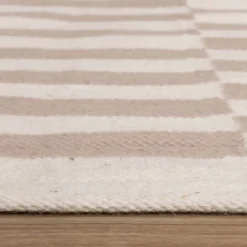 Baumwollteppich - Dazzle Blocks Beige Weiß