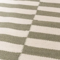 Baumwollteppich - Dazzle Blocks Grün Weiß