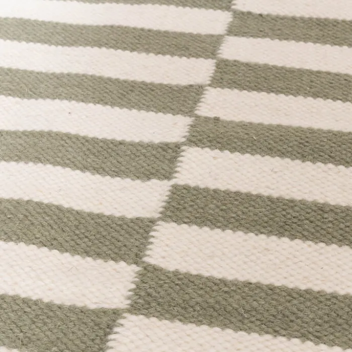 Baumwollteppich - Dazzle Blocks Grün Weiß