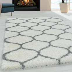 Berberteppich - Agadir Circle Creme Grau