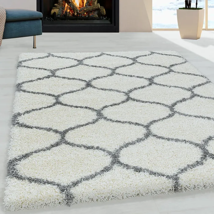 Berberteppich - Agadir Circle Creme Grau