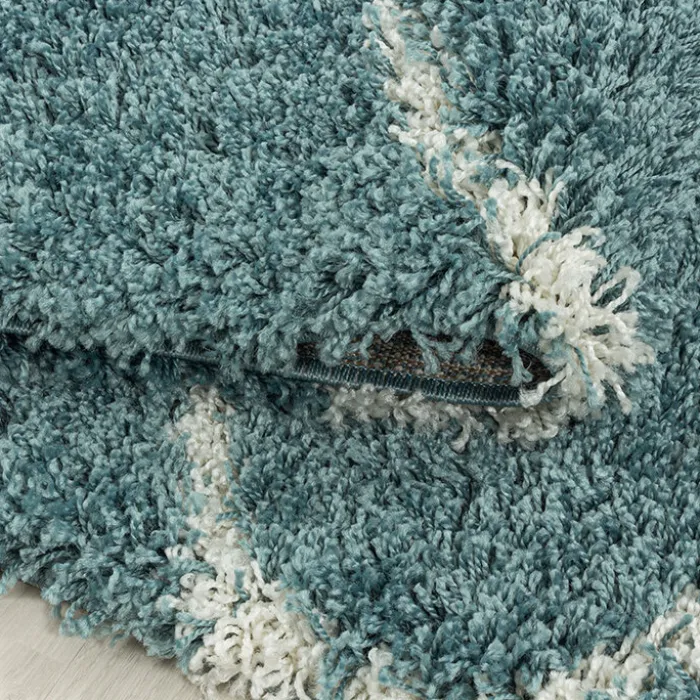 Berberteppich - Agadir Circle Blau Creme