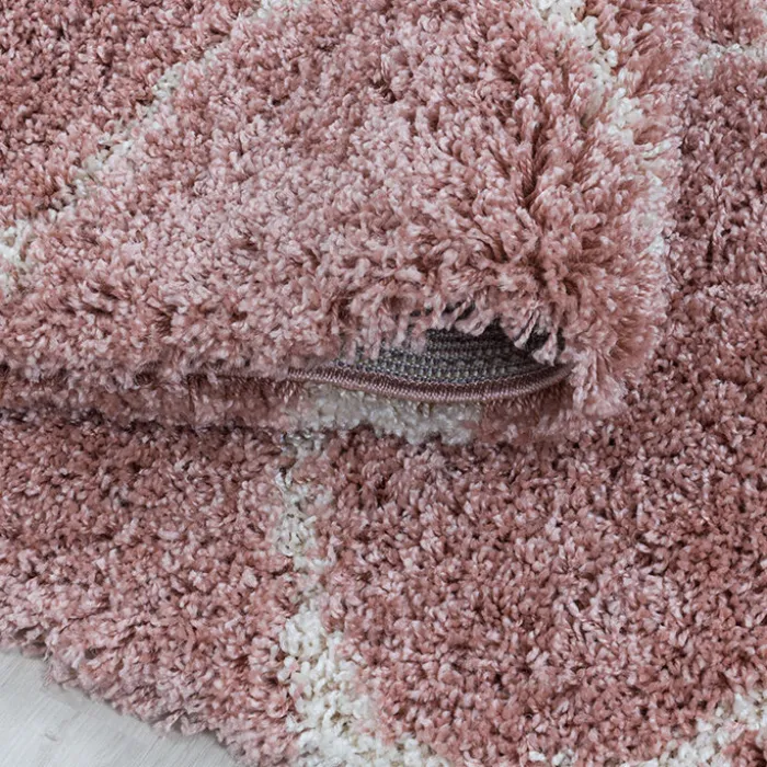 Berberteppich - Agadir Circle Rosa Creme