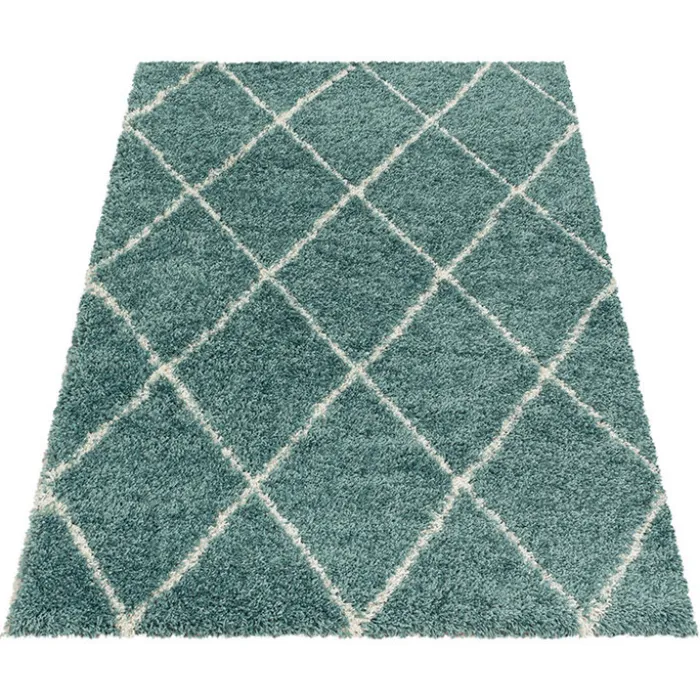 Berberteppich - Agadir Lines Blau Creme