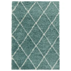 Berberteppich - Agadir Lines Blau Creme