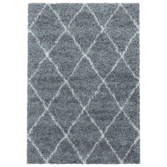 Berberteppich - Agadir Lines Grau Creme