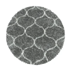 Berberteppich Rund - Agadir Circle Grau Creme