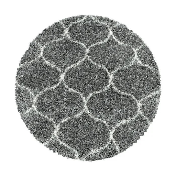 Berberteppich Rund - Agadir Circle Grau Creme