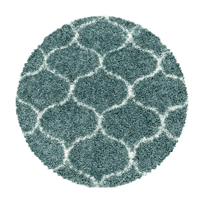 Berberteppich Rund - Agadir Circle Blau Creme