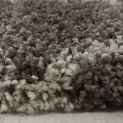 Berberteppich Rund - Agadir Lines Taupe Creme