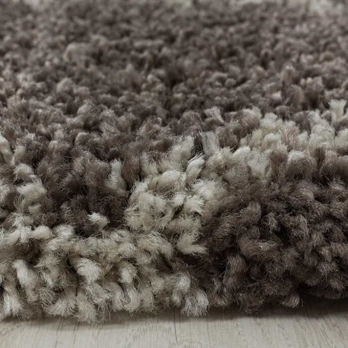 Berberteppich Rund - Agadir Lines Taupe Creme