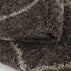 Berberteppich Rund - Agadir Lines Taupe Creme