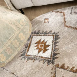 Berberteppich Rund - Blend Aztec Beige