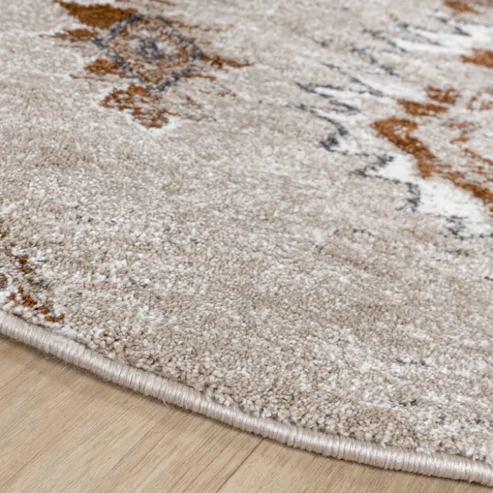 Berberteppich Rund - Blend Aztec Beige