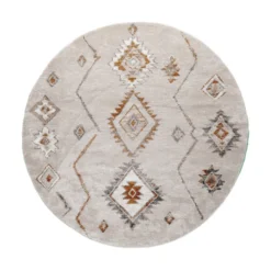 Berberteppich Rund - Blend Aztec Beige