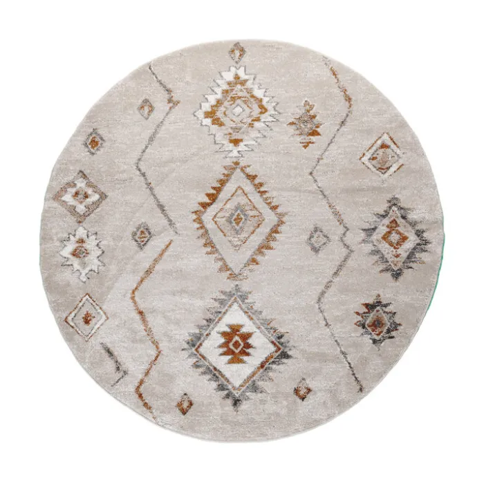 Berberteppich Rund - Blend Aztec Beige