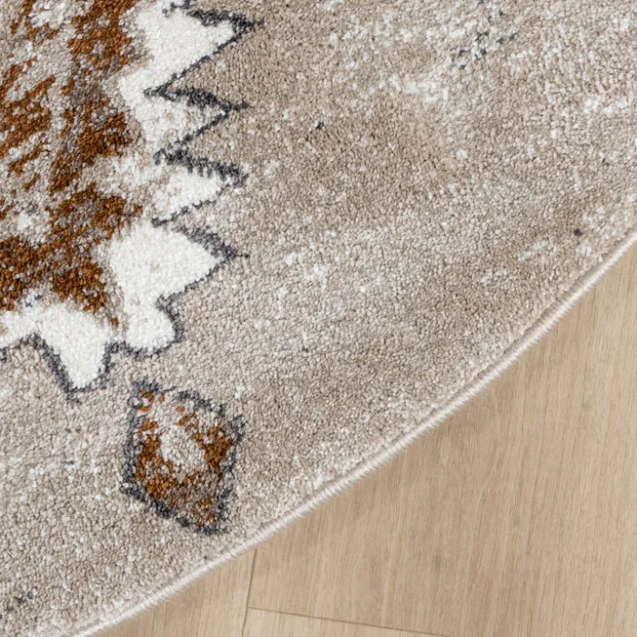 Berberteppich Rund - Blend Aztec Beige