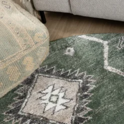 Berberteppich Rund - Blend Aztec Grün