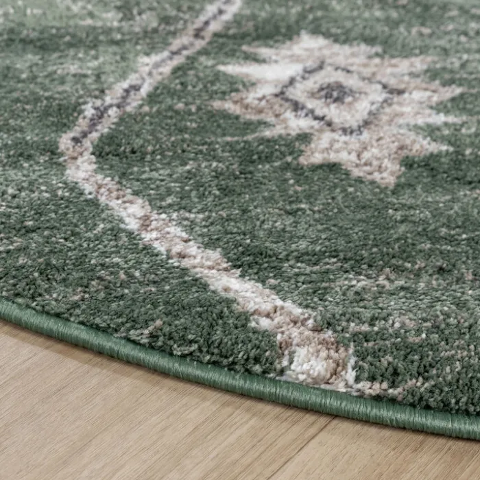 Berberteppich Rund - Blend Aztec Grün