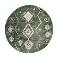 Berberteppich Rund - Blend Aztec Grün