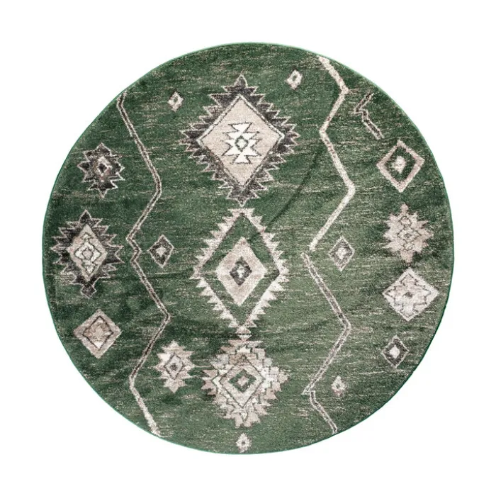 Berberteppich Rund - Blend Aztec Grün