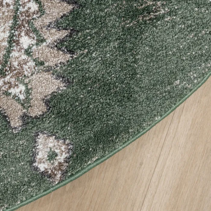 Berberteppich Rund - Blend Aztec Grün