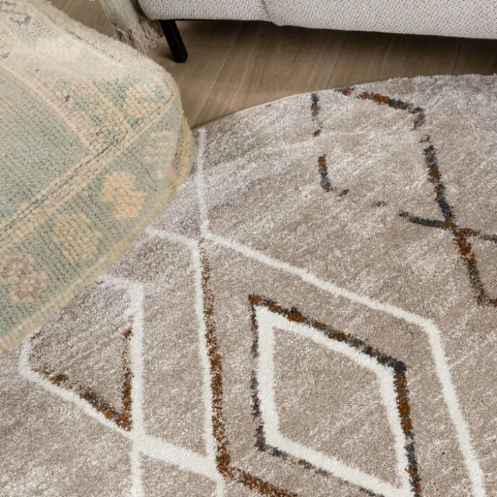 Berberteppich Rund - Blend Diamond Beige