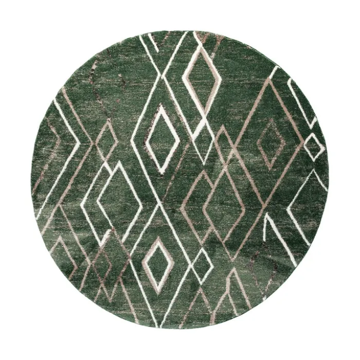 Berberteppich Rund - Blend Diamond Grün