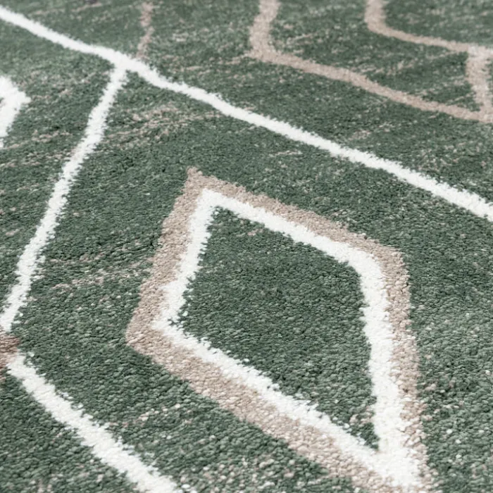 Berberteppich Rund - Blend Diamond Grün