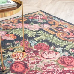 Blumen Teppich - Estate Rosen Kelim Gold