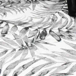 Boho Teppich Rund - Palmier Blätter Grau