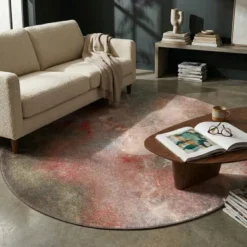 Designer Teppich Rund - Lunara Rot