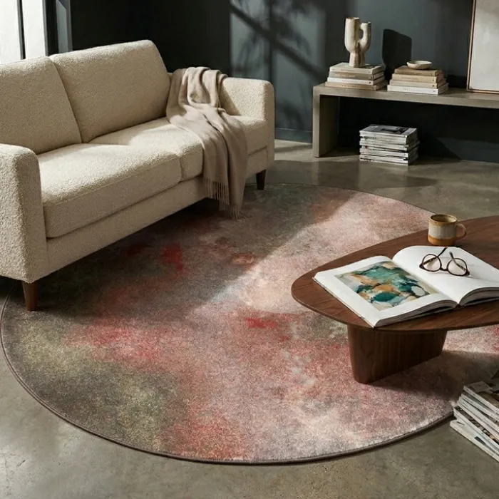 Designer Teppich Rund - Lunara Rot