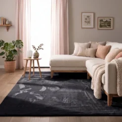 Flauschiger Teppich - Cozy Schwarz