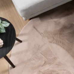 Flauschiger Teppich Oval - Cozy Taupe