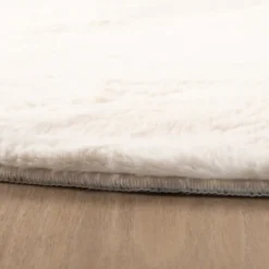 Flauschiger Teppich Oval - Cozy Creme