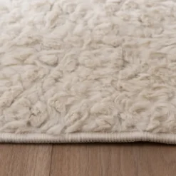 Flauschiger Teppich Rund - Bobby Weiß