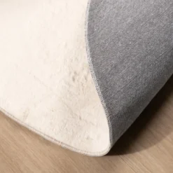 Flauschiger Teppich Rund - Cozy Creme