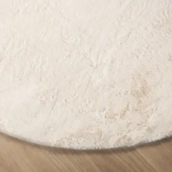 Flauschiger Teppich Rund - Cozy Creme