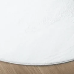 Flauschiger Teppich Rund - Cozy Weiß